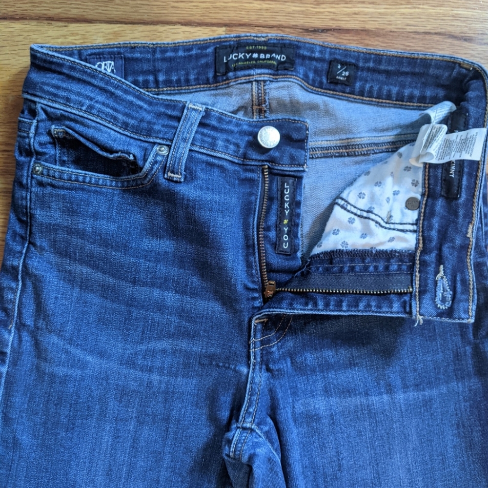 Lucky Hayden skinny blue jean SZ 2/26 ankle handcrafted, preworn